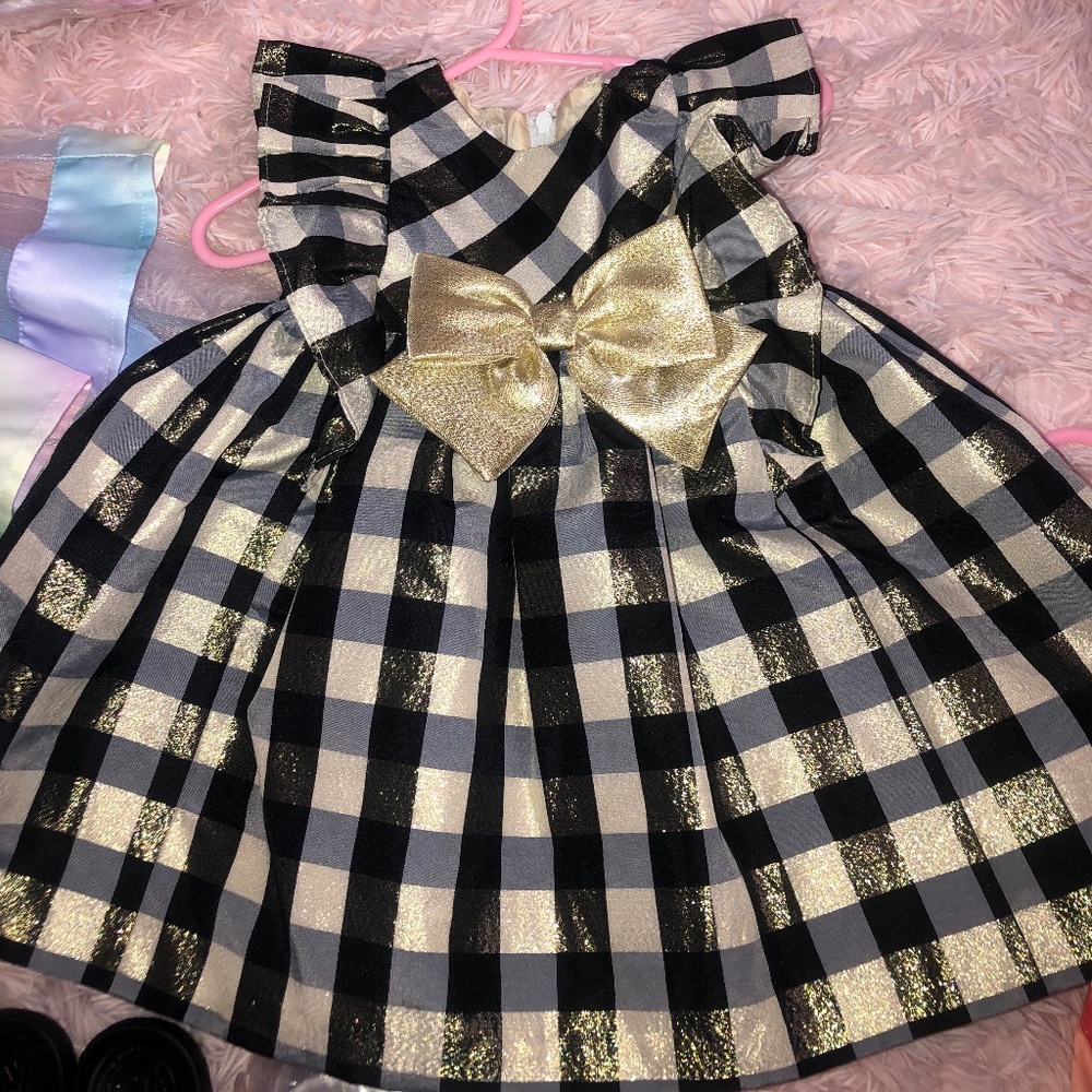 Black and gold toddler dress